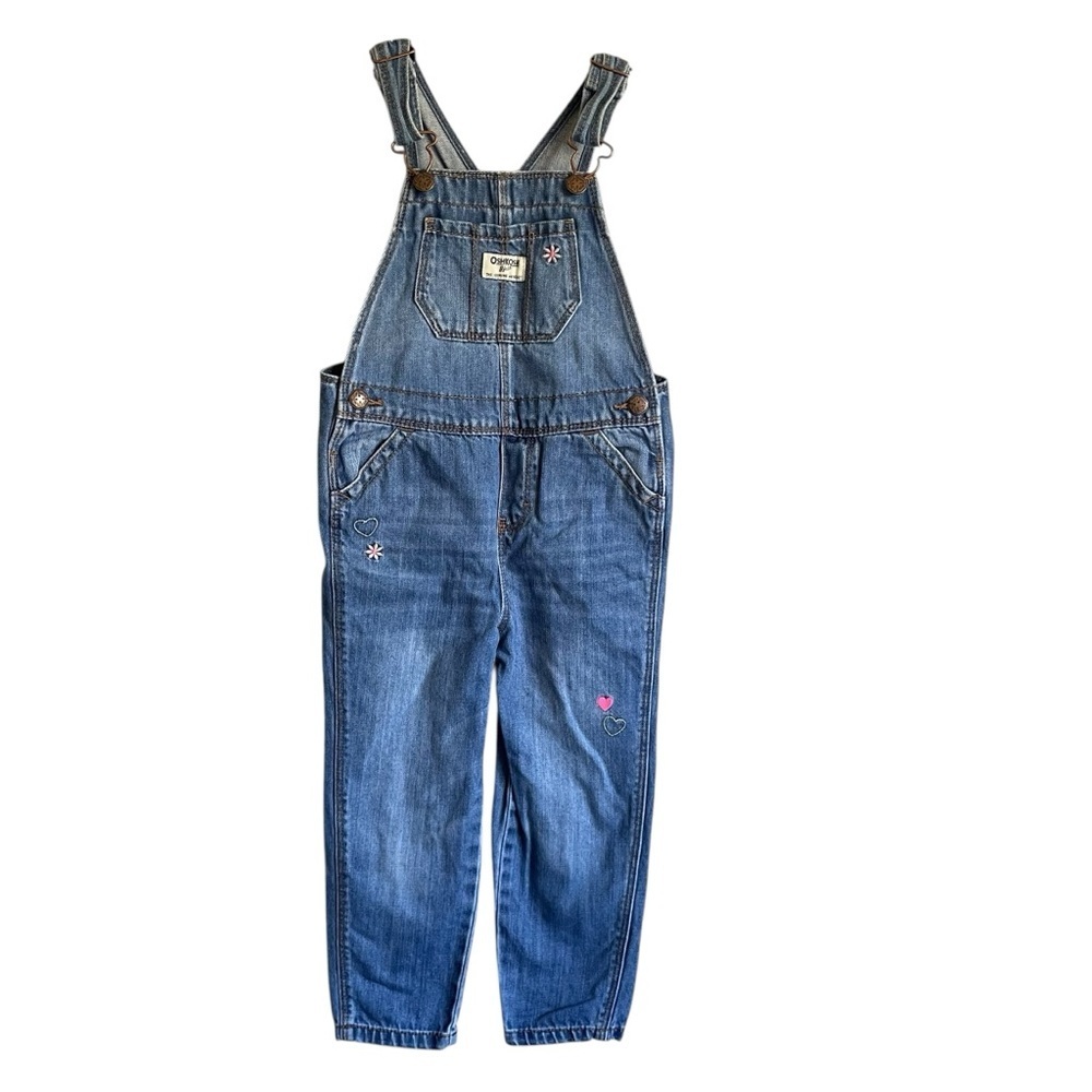 OshKosh B’Gosh Denim Overalls with Embroidered Details Size 4T